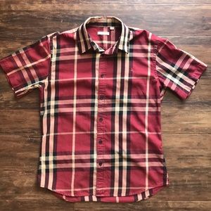 Burberry Brit M Short Sleeved Plaid Button Down